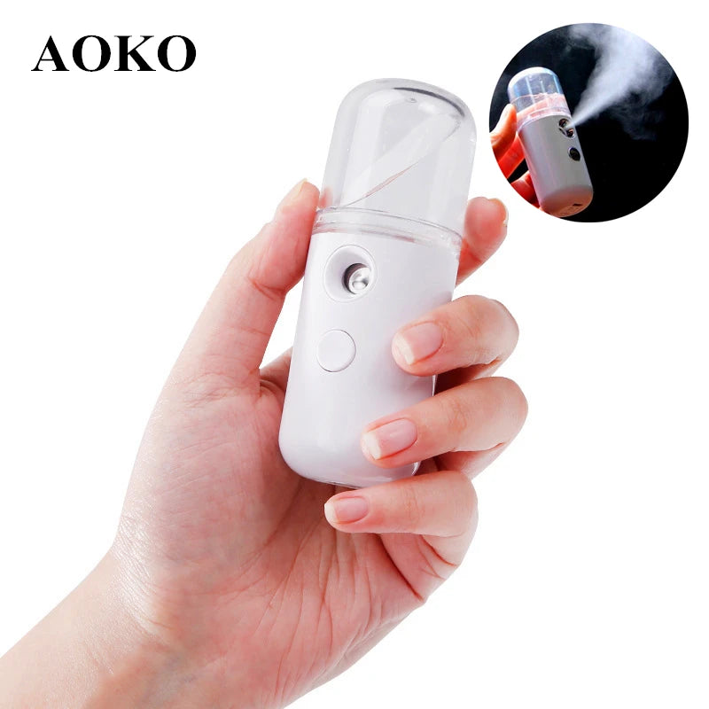 AOKO Portable Hot Spray Facial Steamer – Rechargeable, Compact Skin Moisturizer & Pore Cleaner