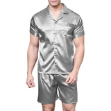 Men’s Silk Satin Pajama Set – Comfortable and Stylish Sleepwear with Elastic Waist