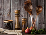Classic Oak Wood Pepper & Spice Grinder Set – Adjustable Ceramic Grinding Mills