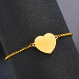 Personalized Heart Name Bracelet – Custom Engraved Stainless Steel ID Tag Jewelry