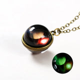 Trendy Round Pendant Glass Necklace – Unisex Fashion Statement