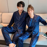 Men’s Solid Color Full Sleeve Pajama Set with Elastic Waist – Comfortable Loungewear for All Seasons