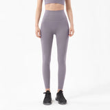 Women's High-Waist Nylon Yoga Leggings with Hidden Pocket