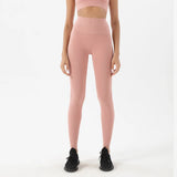 Women's High-Waist Nylon Yoga Leggings with Hidden Pocket