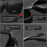 Gafas de sol polarizadas TR90 ultraligeras KDEAM: gafas deportivas rectangulares con protección UV400 para hombres y mujeres