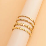Boho Star Charm Bracelet Set - Gold & Silver Beaded Women's Jewelry