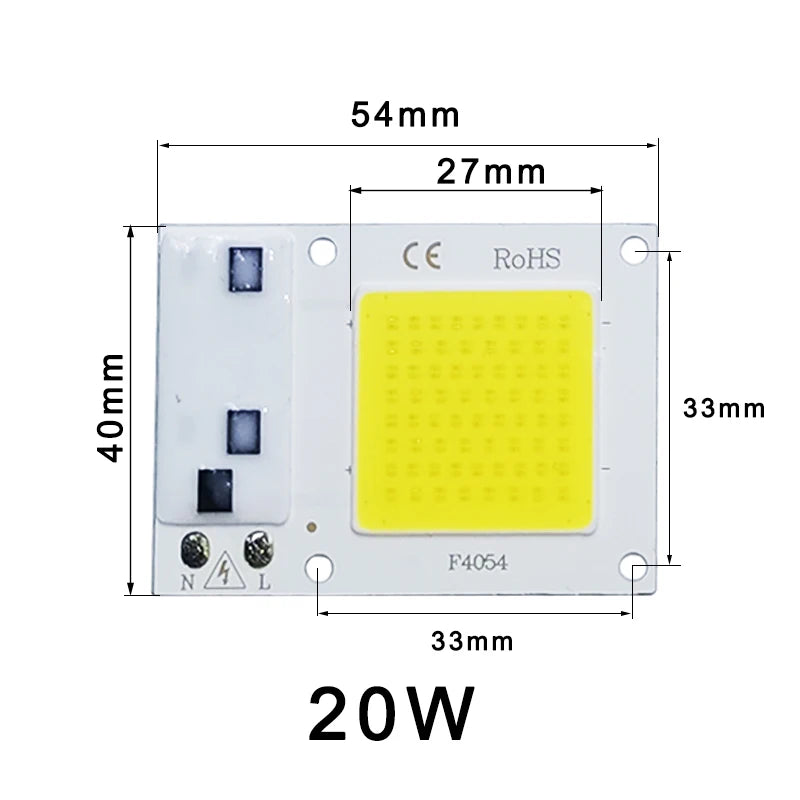 High-Power COB LED Chip – 10W to 50W | IP65 Waterproof | Smart IC | No Driver Needed