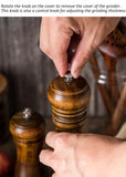 Classic Oak Wood Pepper & Spice Grinder Set – Adjustable Ceramic Grinding Mills