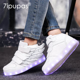 Kids' LED Light-Up Wing Sneakers – USB Rechargeable Luminous Shoes for Boys & Girls (Ages 3–12)
