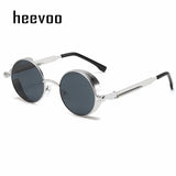 Metal Steampunk Round Sunglasses – Vintage Designer Shades for Men & Women