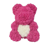 Osito de peluche rosa de 40 cm: regalo de flores artificiales hecho a mano para San Valentín, bodas y cumpleaños