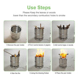 Ultralight Stainless Steel Wood Burning Camping Stove for Outdoor Adventures