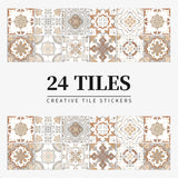 Pegatinas de PVC para azulejos, 24 unidades: fáciles de despegar y pegar para superficies lisas, decoración del hogar para paredes, pisos y más
