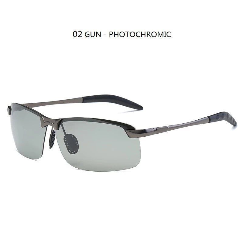 Men's Photochromic Polarized Sunglasses – UV400 Adaptive Lenses for Driving & Sports