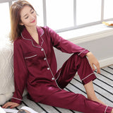 Men’s Solid Color Full Sleeve Pajama Set with Elastic Waist – Comfortable Loungewear for All Seasons