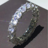 Elegant 925 Sterling Silver Diamond Wedding Ring for Women