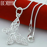 Collar con colgante de mariposa en plata de ley 925: joyería elegante para mujer