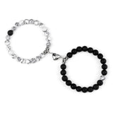 Magnetic Couple Bracelets Set - Natural Stone Heart Bead Lovers' Bracelets