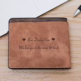 Custom Engraved Leather Wallet for Men – Personalized Photo & Name PU Leather Billfold