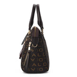 Stylish PU Leather Casual Tote Bag with Tassel Decoration for Women