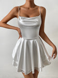 Sexy Satin Sling Dress - Open Back Bodycon Mini Dress for Women