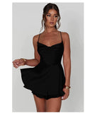 Elegant Backless Satin Dress - Layered Birthday Party Gown