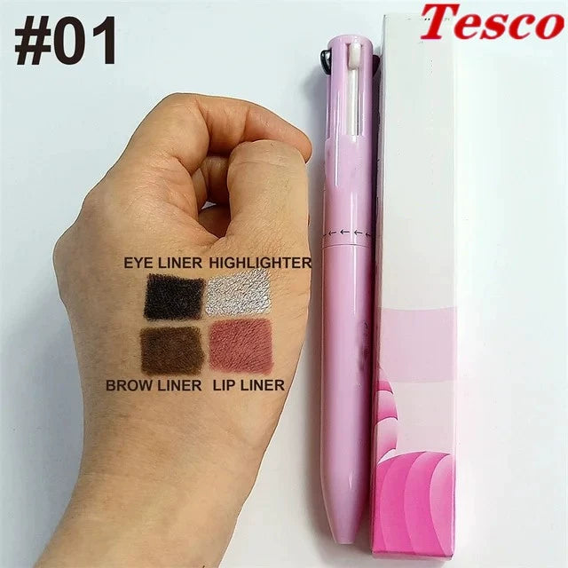 4-in-1 Multifunctional Makeup Pen - Eyebrow, Eyeliner, Lip & Face Cosmetic Brush