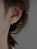 Elegant Zircon Hoop Earrings – Classic Silver Jewelry for Women