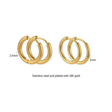 Unisex Stainless Steel Hoop Earrings – Multipack in Gold & Steel Finishes