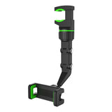 Soporte para teléfono con espejo retrovisor giratorio de 360°: soporte universal y ajustable para automóvil