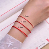 Handmade Red Lucky Knot Bracelet – Adjustable Rope Bangle for Women & Couples
