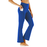 Women's High-Waist Flared Yoga Leggings with Pockets