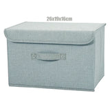 Caja de almacenamiento plegable de lino y algodón: organizador multiusos con tapa