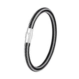 Men's Stainless Steel Wire Rope Charm Bracelet