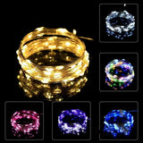 Guirnalda de luces LED de alambre de cobre, funciona con pilas, resistente al agua, para decoración del hogar, bodas y fiestas (1 m, 2 m, 3 m y 5 m)
