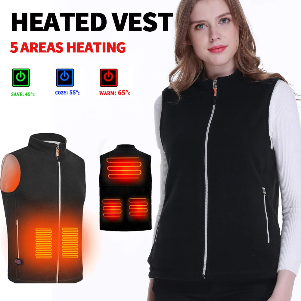 USB Heated Vest for Men & Women - Rechargeable Electric Heating Jacket with 3 Temperature Settings