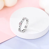 Elegante alianza de boda con circonita cúbica: anillo de moda de moda para mujer