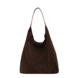 Stylish Faux Suede Shoulder Bag – Versatile, Classic Tote for Women