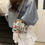 Fashionable Nylon Bucket Bag for Women – Soft Patchwork Design with Phone Pocket