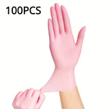 Guantes de nitrilo desechables de color rosa claro: impermeables, antiestáticos y duraderos para la cocina y la preparación de alimentos