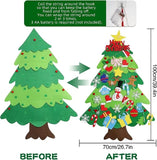 Árbol de Navidad de fieltro para hacer uno mismo con luces LED y 32 adornos: actividad divertida para las fiestas para niños