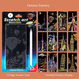 DIY Scratch Painting Set – Famous World Landmarks Night Scenery Art Kit