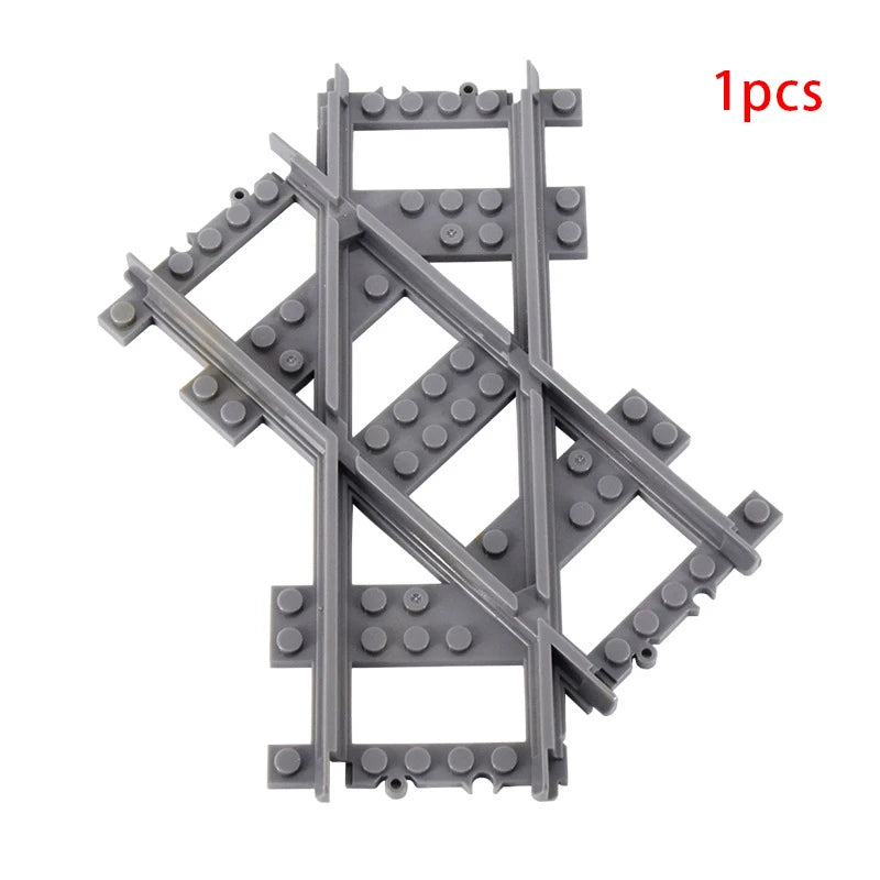 MOC City Train Rail Crossing & Flexible Tracks – DIY Building Block Set