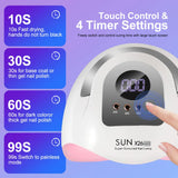 180W UV LED Nail Lamp – Fast Curing Nail Dryer for Salon & Home Use with Timer Settings