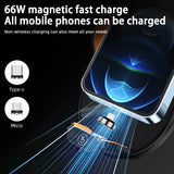 Soporte de teléfono inalámbrico para automóvil: carga rápida de 66 W e inducción automática por infrarrojos