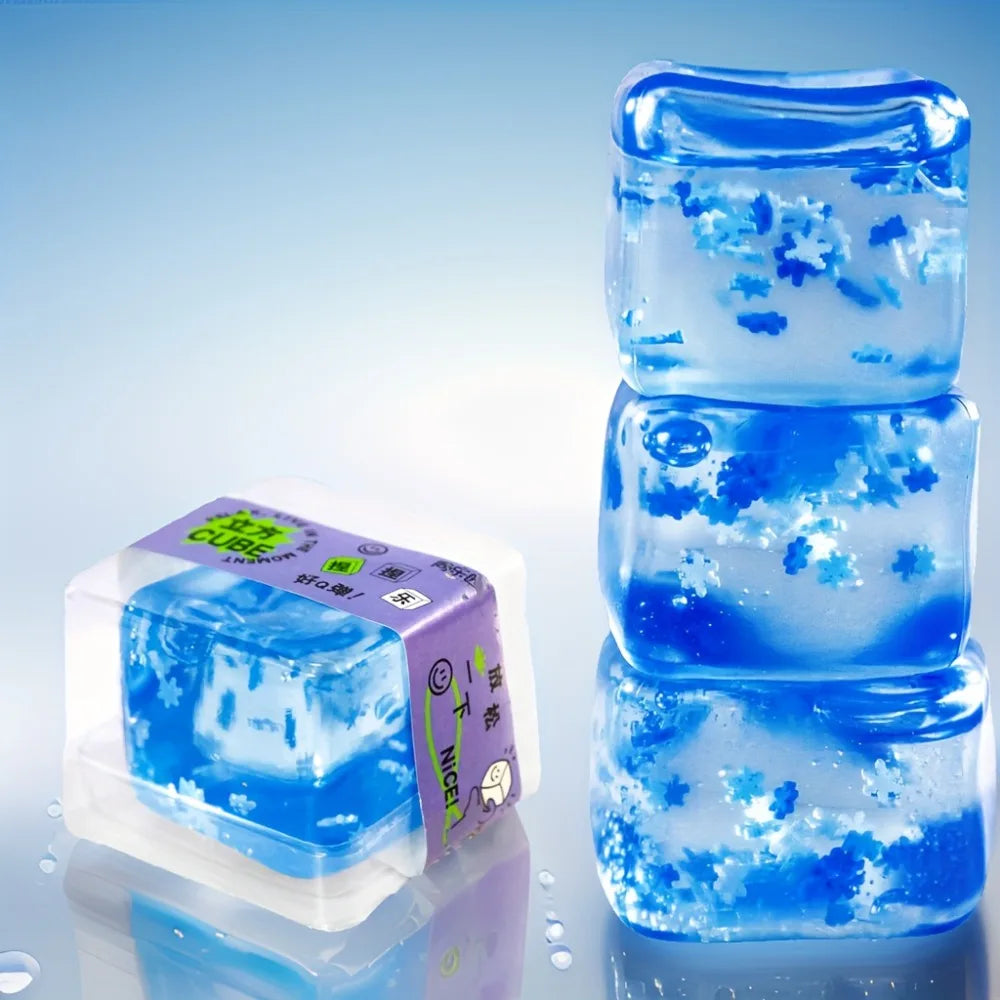 Pelota antiestrés en forma de cubo de hielo blando: divertido juguete para aliviar la ansiedad para niños y adultos