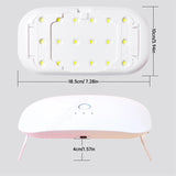 24W USB Rechargeable UV LED Nail Lamp for Gel Polish & Resin Curing – Portable & Fast Drying