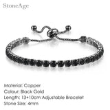 Unisex Geometric Charm Bracelet with AAA+ Cubic Zirconia