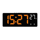 Voice Control Digital LED Alarm Clock with Dual Alarms and Temperature Display