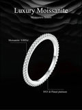 Exquisite Sterling Silver Moissanite Wedding Band – D Color, VVS1 Clarity, Pave-Set Ring for Women